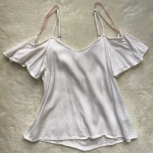 White off the shoulder crepe blouse